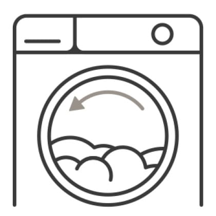 An icon of the washer.An arrow indicates the periodic tumble motion to keep clothes fresh for the dryer cycle.