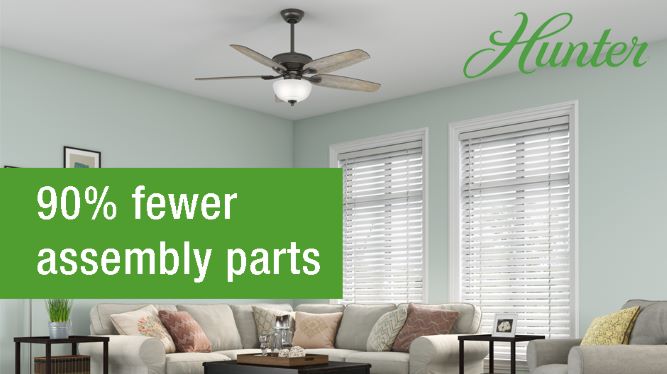 Hunter Channing 54 In Led Indoor Easy Install Brushed Nickel One Of The Easiest Hunter Fans To Install Preinstalled Blade Arms Snap On Blades And A Turn Lock Light Kit