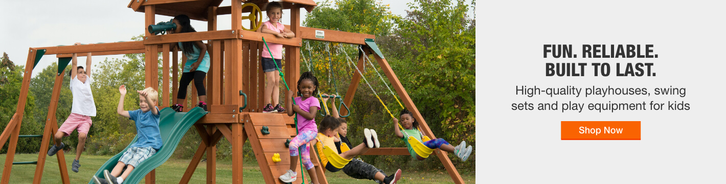 playhouse set with ladder slide and swings