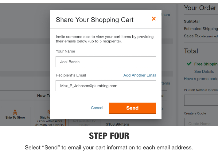 How To Share Your Shopping Cart The Home Depot Pro