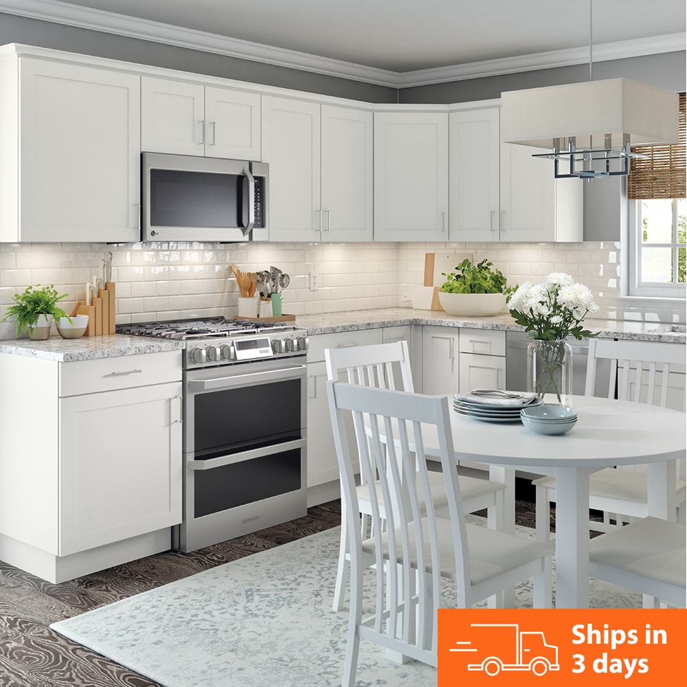 Cambridge Base Cabinets In White Kitchen The Home Depot