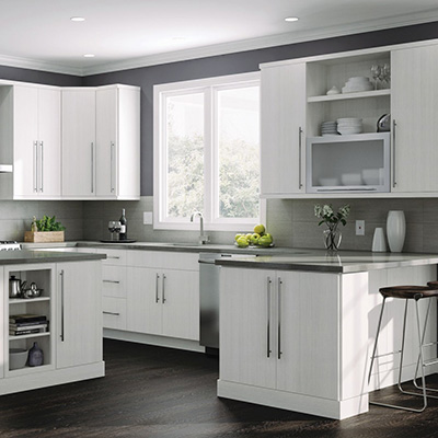 Two tone kitchen cabinets brown and white