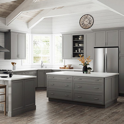 Off Pink Kitchen Cabinet Kitchen Island melvern heron gray cabinets 10x10 layout starts at 2 420