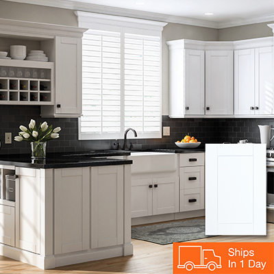 White Glossy Wall Top Cabinetry shop hampton bay shaker satin white cabinets