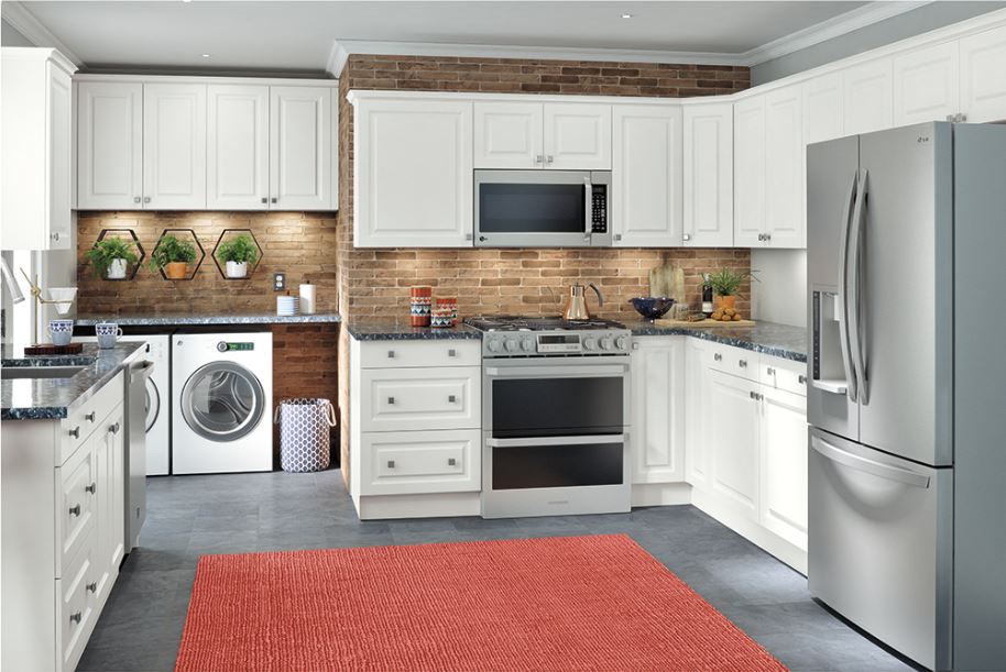 Benton Pantry Cabinets In White Kitchen The Home Depot