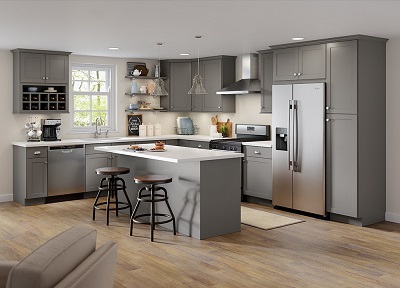 Cambridge Base Cabinets in Gray Kitchen The Home Depot