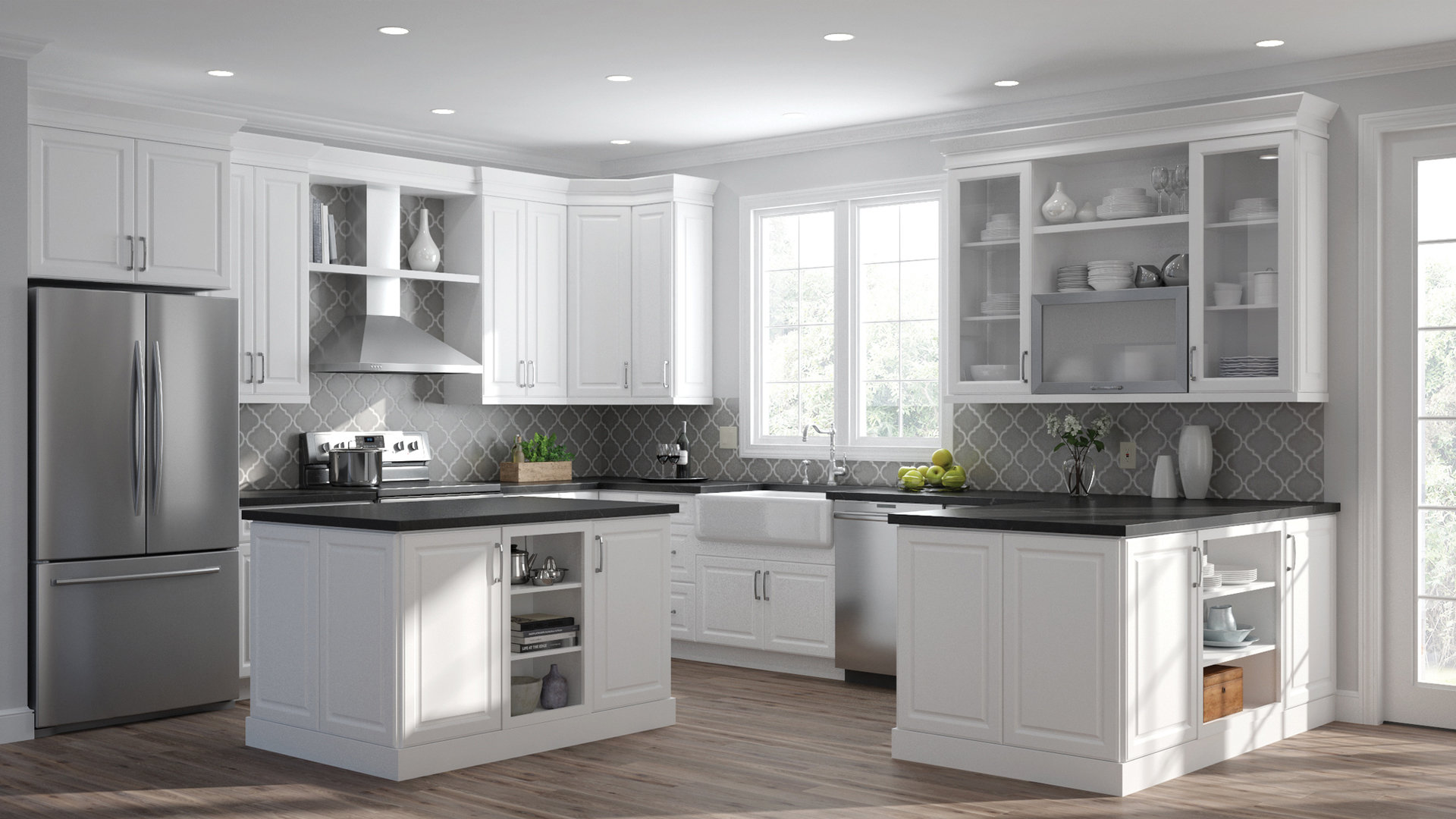 Elgin Wall Cabinets In White Kitchen, How Much Does A Kitchen Designer Make At Home Depot