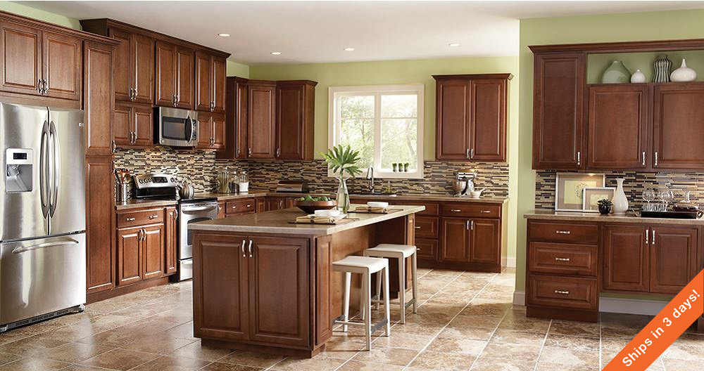 Hampton Wall Kitchen Cabinets in Cognac – Kitchen – The Home Depot