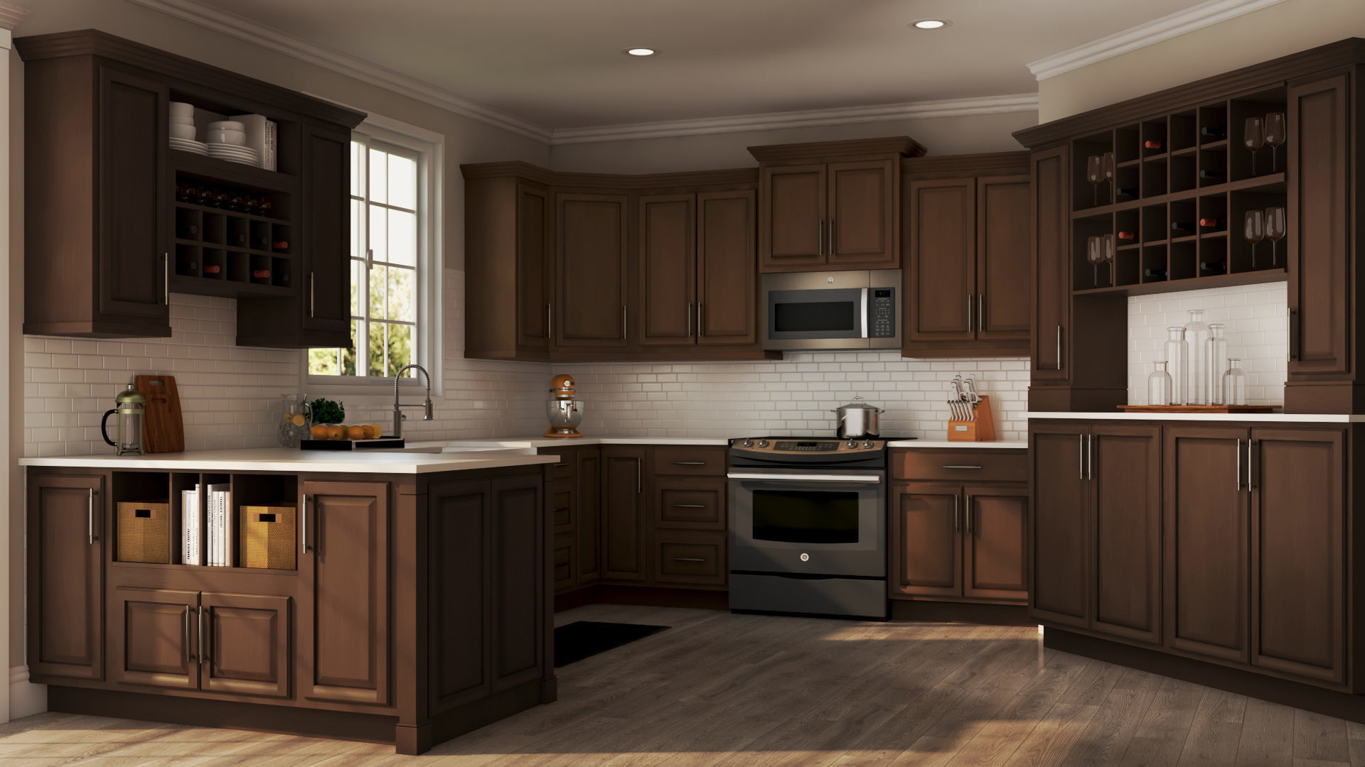 Hampton Wall Kitchen Cabinets in Cognac – Kitchen – The Home Depot