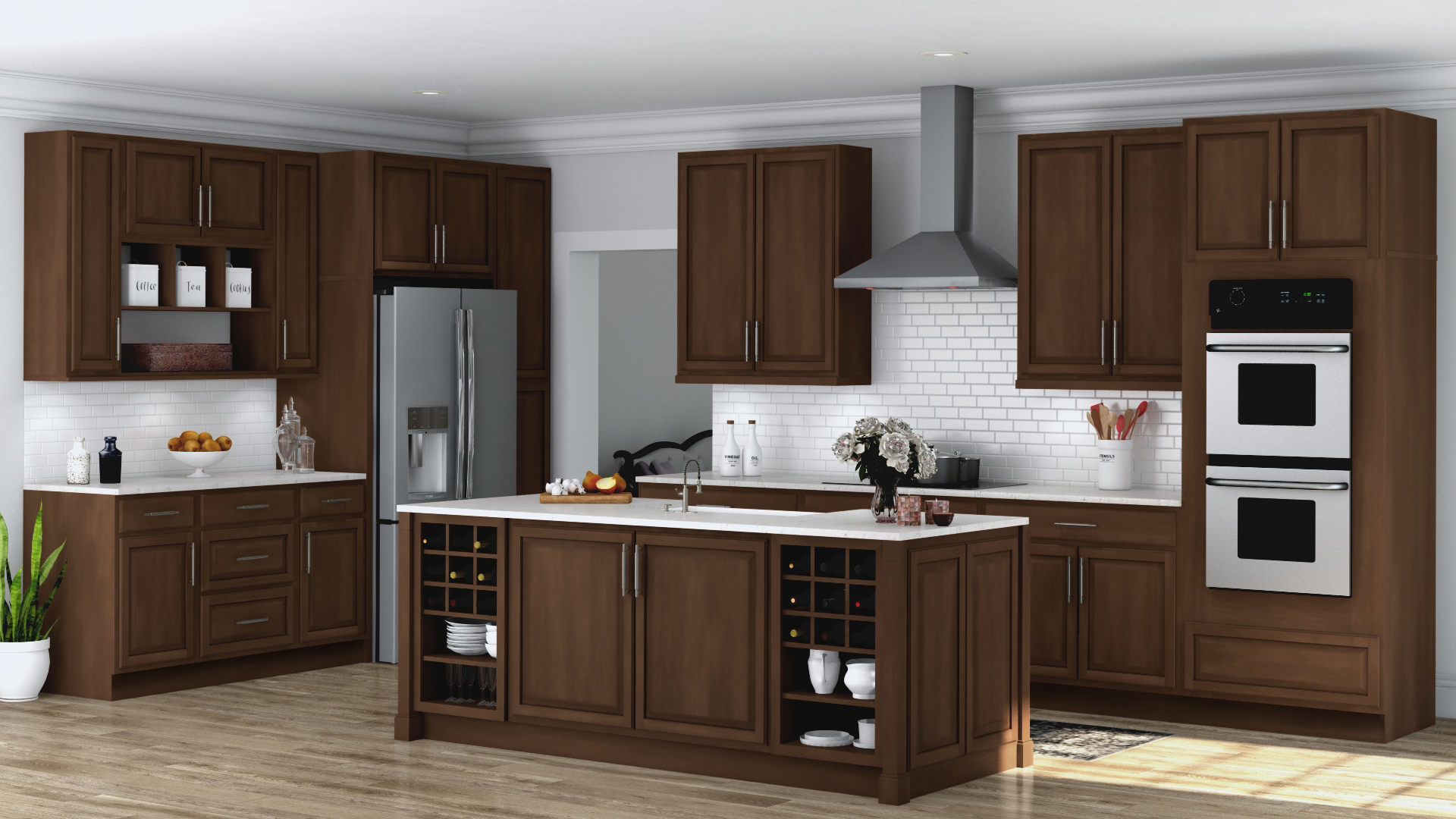Hampton Wall Kitchen Cabinets In Cognac Kitchen The Home Depot