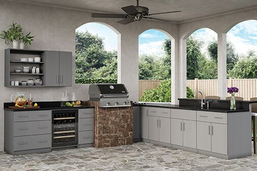 Miami Sink Base Cabinets in Rustic Gray - Kitchen - The Home Depot