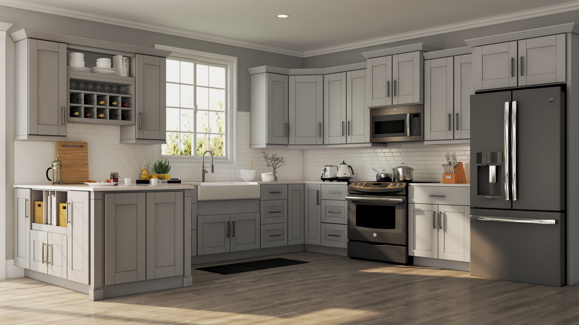 Shaker Base Cabinets in Dove Gray \u2013 Kitchen \u2013 The Home Depot Shaker Base Cabinets in Dove Gray \u2013 Kitchen \u2013 The Home Depot