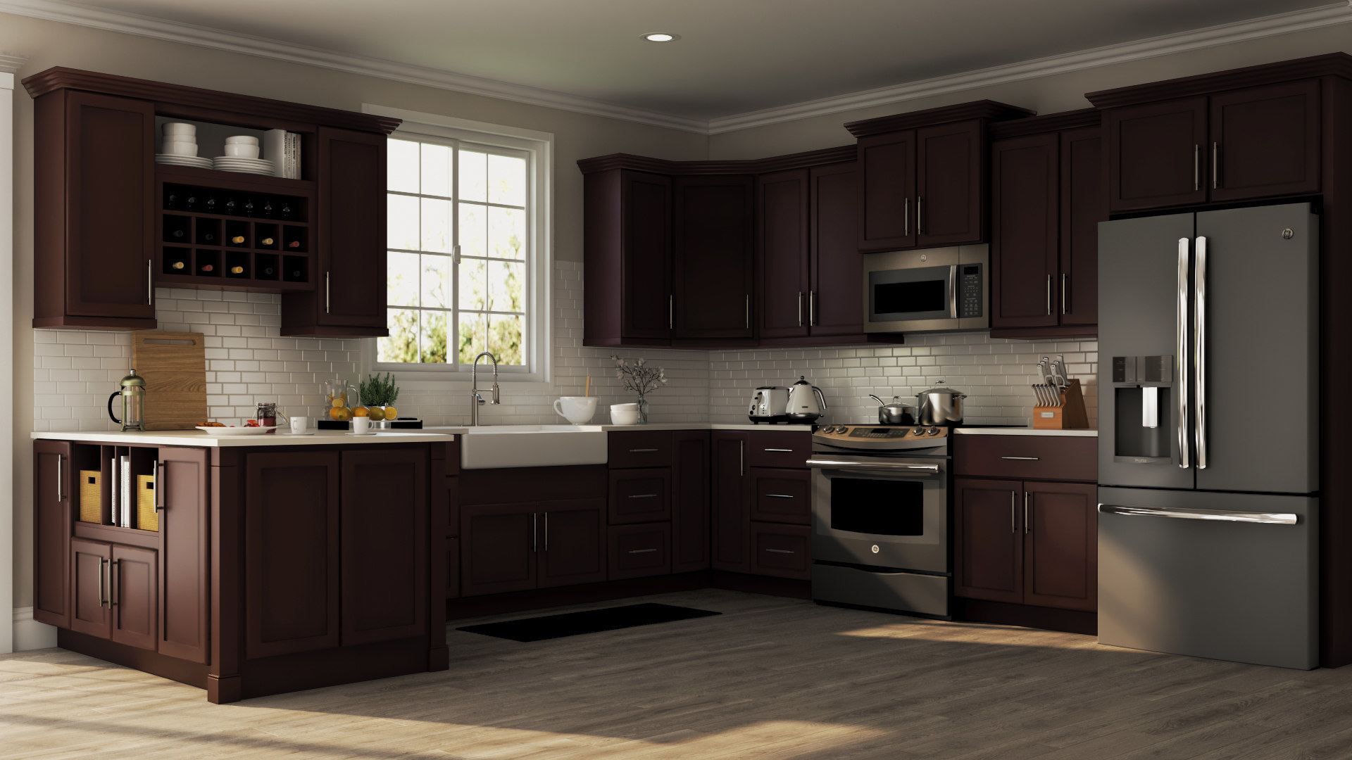 Shaker Specialty Kitchen Cabinets In Java Kitchen The Home Depot