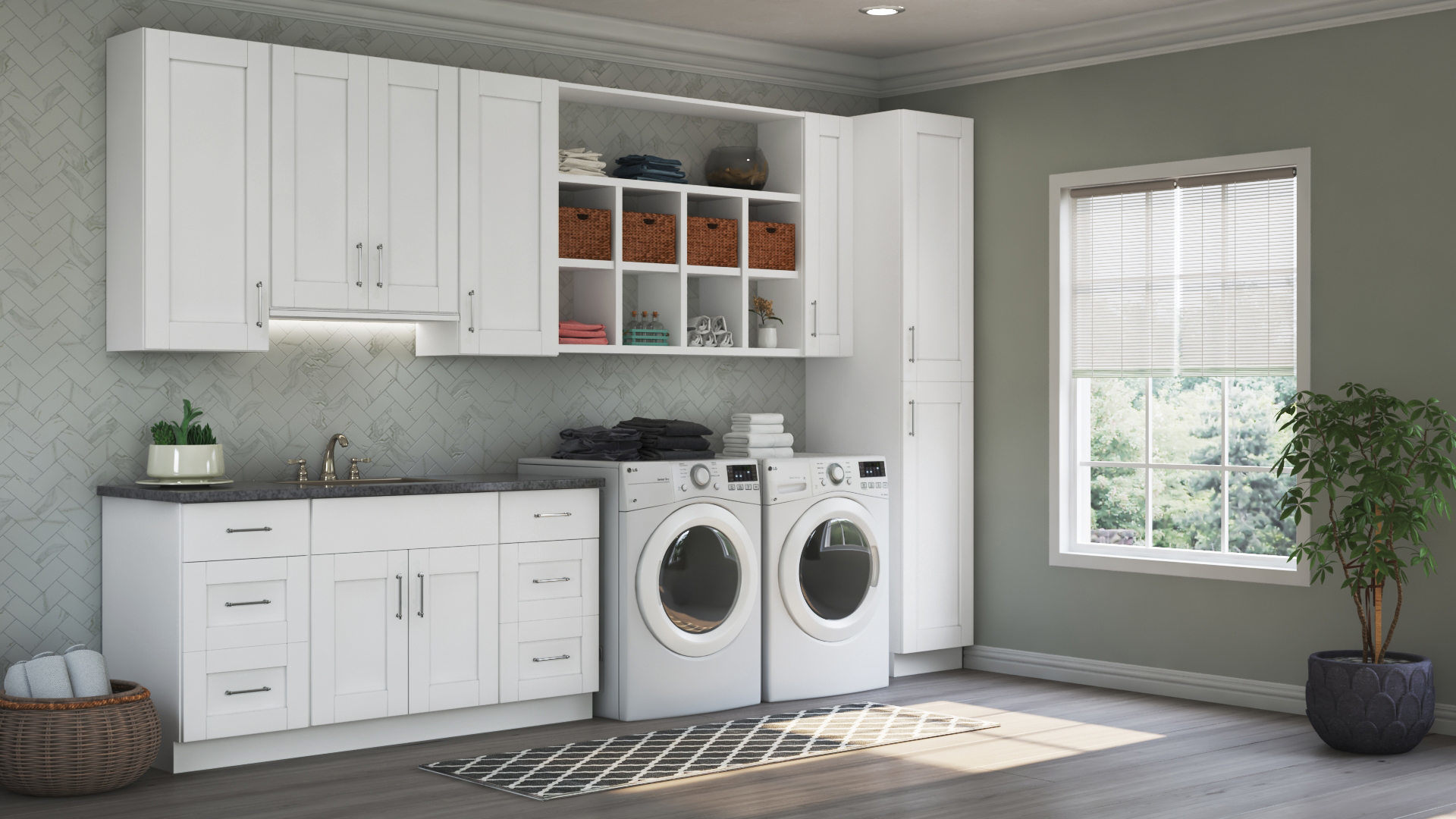 Shaker Wall Cabinets In White Kitchen The Home Depot