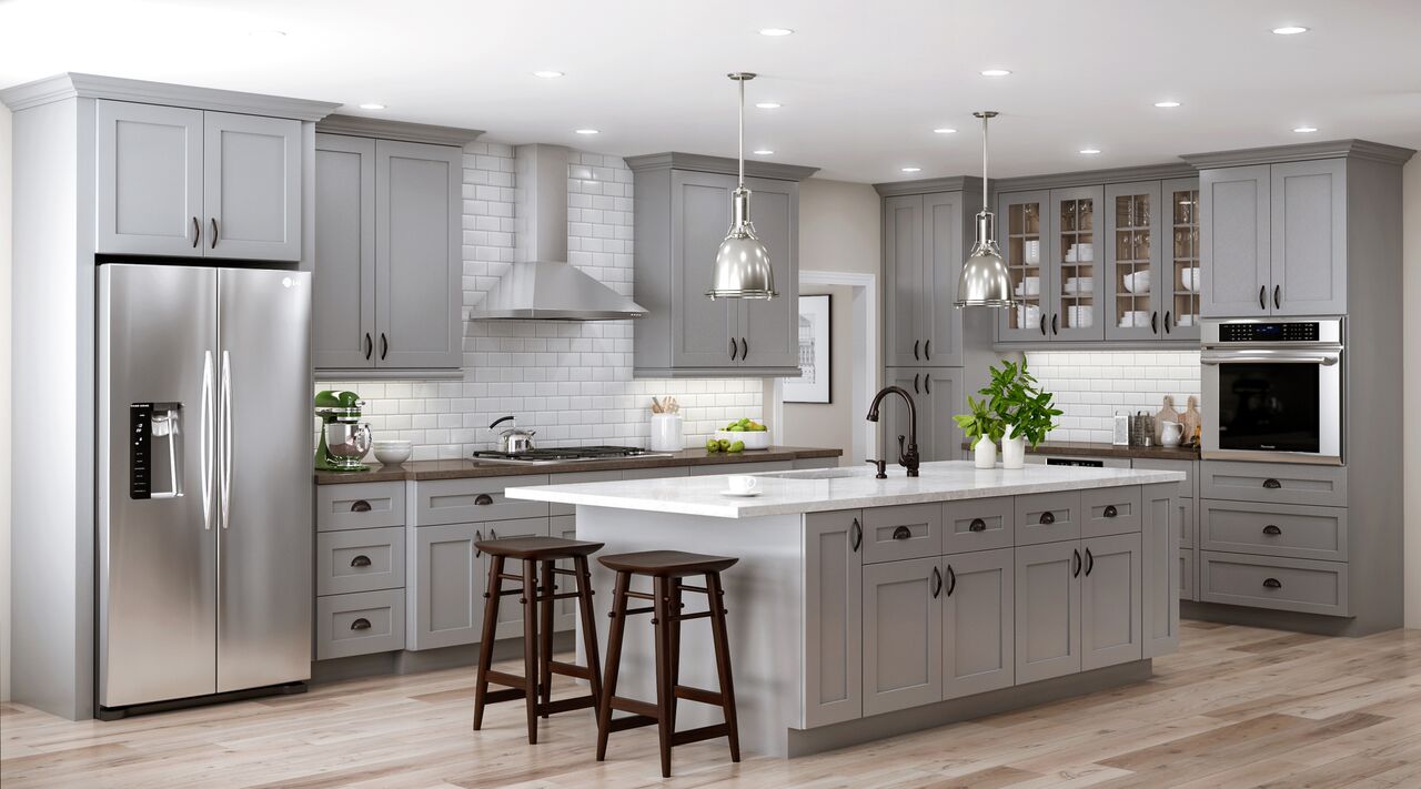 Tremont Base Cabinets in Pearl Gray – Kitchen – The Home Depot