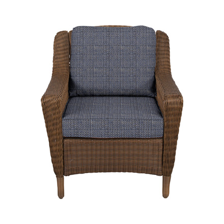 Spring Haven Brown Collection Outdoors The Home Depot Hampton Bay Spring Haven Brown All Weather Wicker Patio Lounge Chair With Sky Blue Cushions