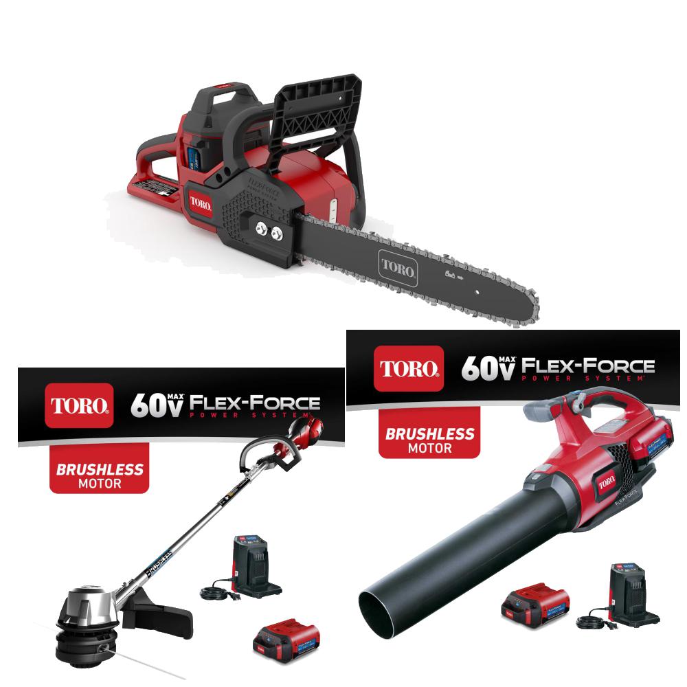 60V Cordless Battery Outdoor Power Bundle with Chainsaw Tool The Home